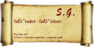 Sándor Günter névjegykártya