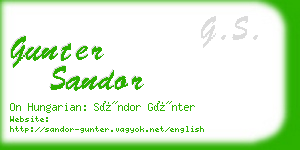 gunter sandor business card